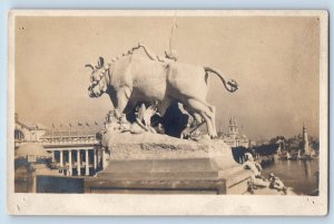 St. Louis Missouri MO Postcard RPPC Photo Louisiana Purchase Exposition Statue