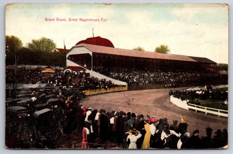 Hagerstown Maryland~Great Hagerstown Fair~Grand Stand & Crowd~c1910 Postcard