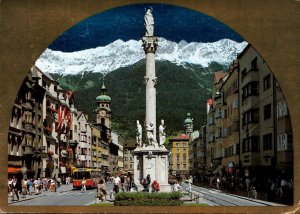 Austria Innsbruck Maria-Theresia Street With The Statue Of St Anne