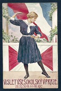 6th General Sokol Festival Prague Dancing used c1912