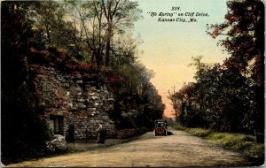 Vtg Kansas City Missouri MO The Spring on Cliff Drive 1910s Postcard