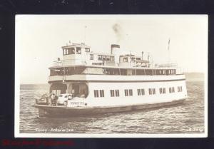 ASTORIA OREGON FERRY BOAT OLD CARS VINTAGE REAL PHOTO POSTCARD