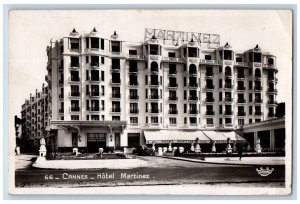 Cannes Alpes-Maritimes France Postcard Hotel Martinez 1945 RPPC Photo