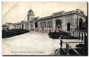 Old Postcard Midland Railway Station, Nottingham