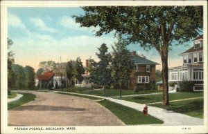 Rockland MA Payson Ave c1920 Postcard