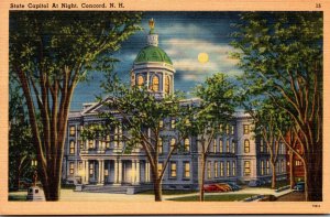 New Hampshire Concord State Capitol At Night