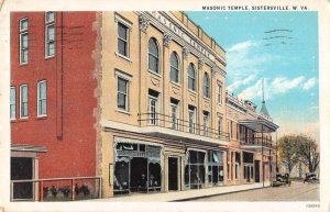 Sistersville West Virginia Masonic Temple Street Scene Vintage Postcard AA46219