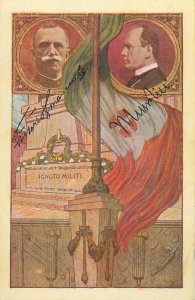 ITALIANISSIMI rare propaganda Mussolini & Vittorio Emanuel printed signatures 