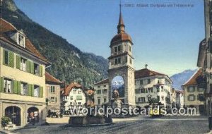 Dorfplatz mit Telldenkmal Altdorf Swizerland 1937 