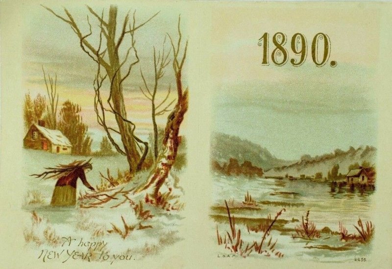 1890 New Year's Calendar J. L. Fairbanks & Co. Stationery & Leather P94