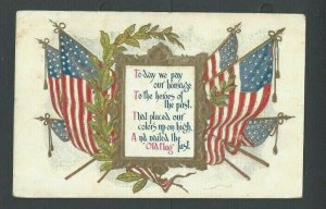 1909 PPC Flag W/Poem Patriotic Emb