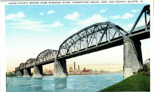 Union Pacific Bridge over Missouri River Postcard Omaha Nebraska Quantity 2