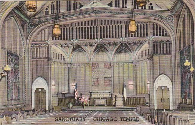 Illinois CHicago Sanctuary The Chicago Temple First Methodist Curteich