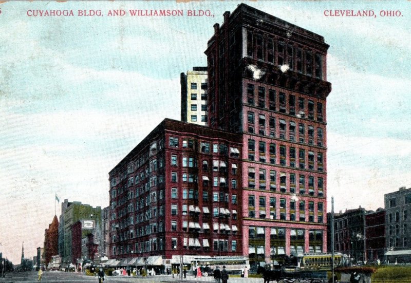 Circa 1910 Cuyahoga & Williamson Buildings Cleveland OH Vintage Postcard F24 