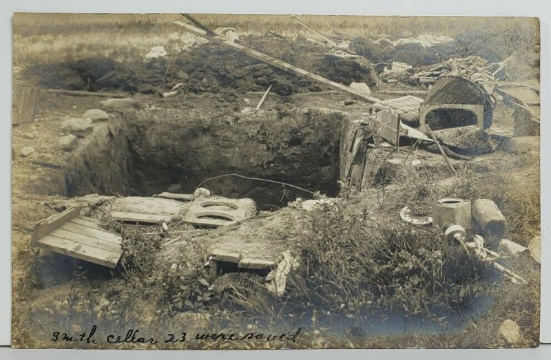 Rppc Smith Cyclone Cellar, 23 People Saved from Tornado c1900s Postcard O17