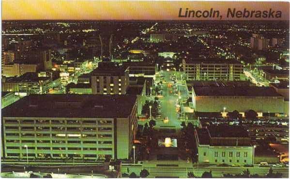 Business Section of Lincoln, Nebraska, NE from State Capitol, Chrome