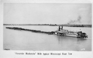 1930s Sternwheel Alexander Mackenzie Mississippi River RPPC Postcard 21-12385