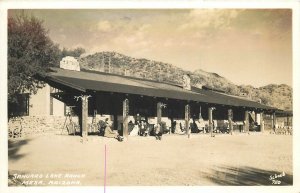 Postcard RPPC 1940s Arizona Mesa Sahuaro Lake Ranch people AZ24-2405