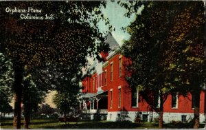 View of Orphans Home, Columbus IN Vintage Postcard V34