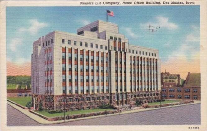 Iowa Des Moines Bankers Life Company Home Office Building 1946 Curteich