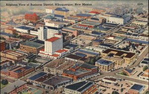 Albuquerque New Mexico NM Air View Linen Vintage Postcard
