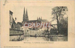 Postcard Old Sees (Orne) The Cathedral View Taking the Trough
