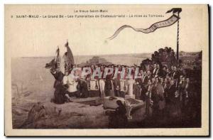 Old Postcard Saint Malo Grand Be Chateaubriand's funeral Entombment