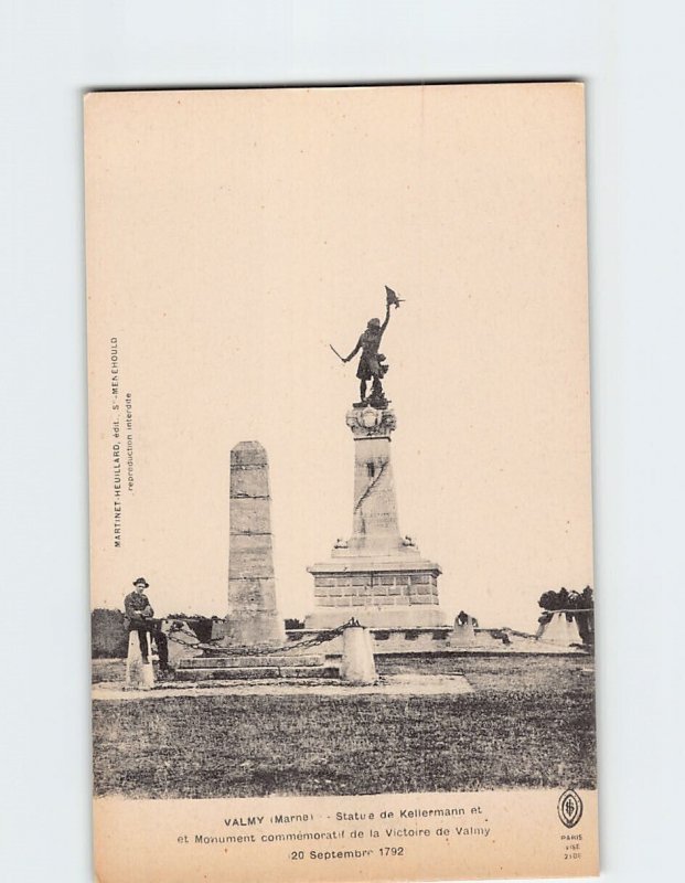 Postcard Monument à Kellermann Valmy France