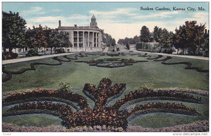 KANSAS CITY, Missouri; Sunken Gardens, PU-1910