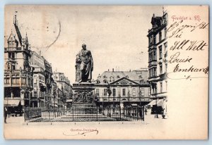 Frankfurt Hesse Germany Postcard Goethe-Denkmal (Monument) 1903 Antique