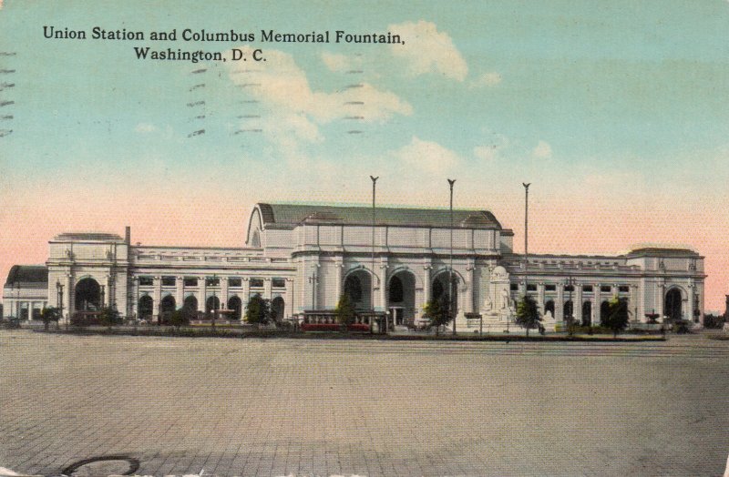 12873 Union Station & Columbus Fountain, Washington, DC 1913