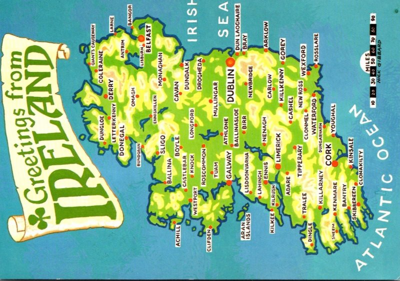 Ireland Greetings With Map