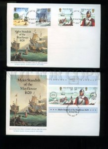 161407 ISLE OF MAN 1986 Myles Standish of Mayflower FDCs