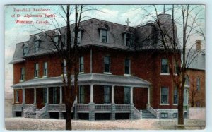 WINDSOR, ONTARIO Canada ~ Parochial Residence ST. ALPHONSUS PARISH 1910 Postcard