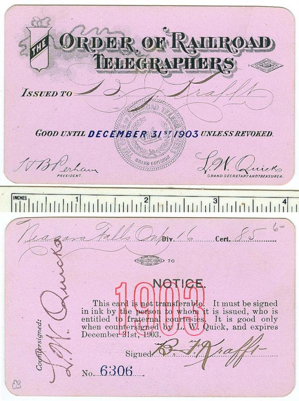 1903 Order of Railroad Telegraphers