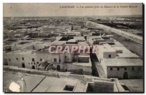 Tunisia Old Postcard Kairouan General view taken from the minaret of the Grea...