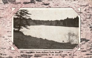 Vintage Postcard 1909 New Dam Salmon Falls River Somersworth New Hampshire NH