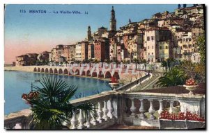 Old Postcard Menton Old Town