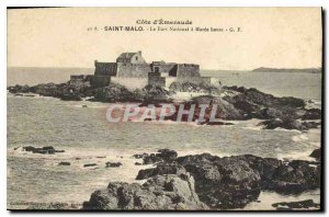 Postcard Old Emerald Coast Saint Malo Fort National has Maree Haute