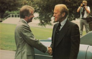 Circa 1977 President Jimmy Carter & Gerald Ford Panama Treaty Postcard