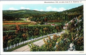 Mountainburg Arkansas seen from US Highway 71 Postcard