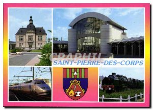 Modern Postcard Saint Pierre des Corps I and L Hotel de Ville La Locomotive S...