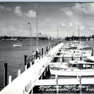 c1940s Ft. Lauderdale, Fla RPPC Yacht Basin Bahir-Mar Real Photo Postcard A120