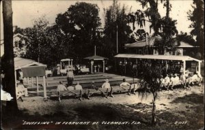 Clermont FL Shuffleboard c1930s Real Photo Postcard