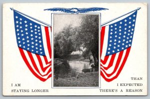 US Army WW1  I Am Staying Longer Than I Expected  Postcard