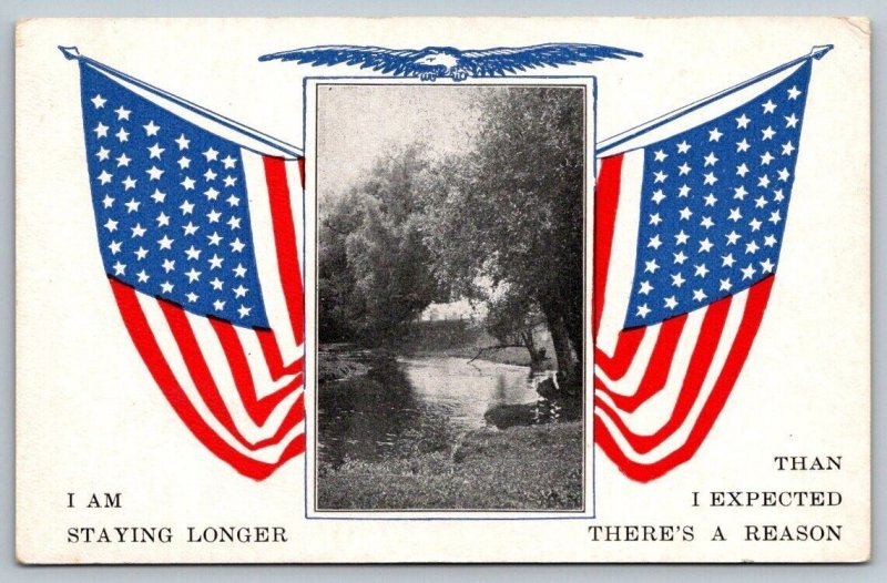 US Army WW1  I Am Staying Longer Than I Expected  Postcard