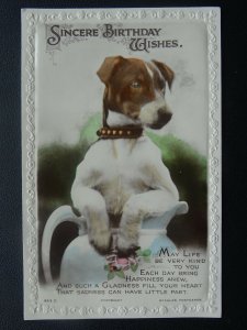 DOGGIE Birthday Greetings MAY LIFE BE VERY KIND c1930s RP Postcard by Beagle