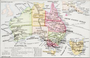 Map of Australia Unused Postcard G68