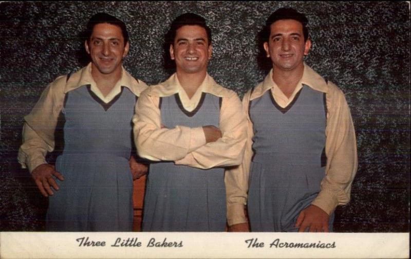 Three Little Bakers Acromaniacs TV & Theatre Act & Bakers Postcard #1