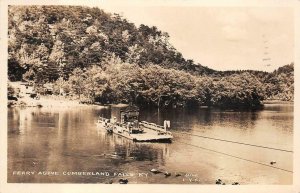 RPPC CUMBERLAND FALLS KENTUCKY FERRY CROSSING CAR CLINE REAL PHOTO POSTCARD 1945